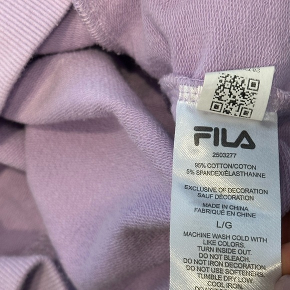 ⚡️2/$25⚡️Fila Women's Lilac Purple Crew Neck Cotton Sweater Hidden Pockets | M/L - Picture 10 of 12